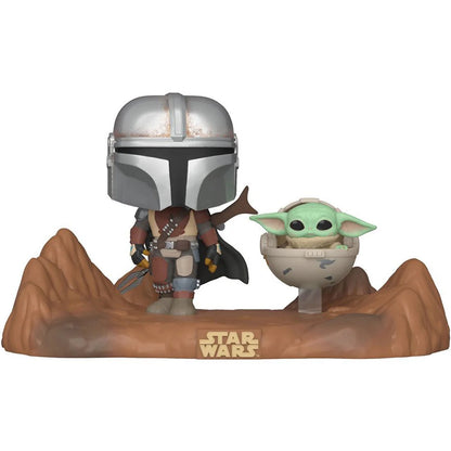 Funko Pop Moment: Star Wars: El Mandaloriano - Mandaloriano y Baby Yoda 390