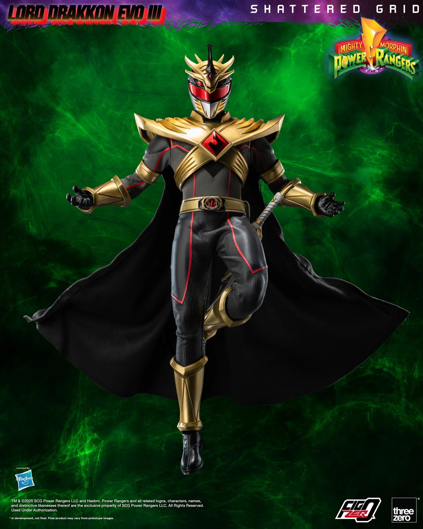 Threezero Figzero: Mighty Morphin Power Rangers Shattered Grid - Lord Drakkon Evo III Escala 1/6 Preventa