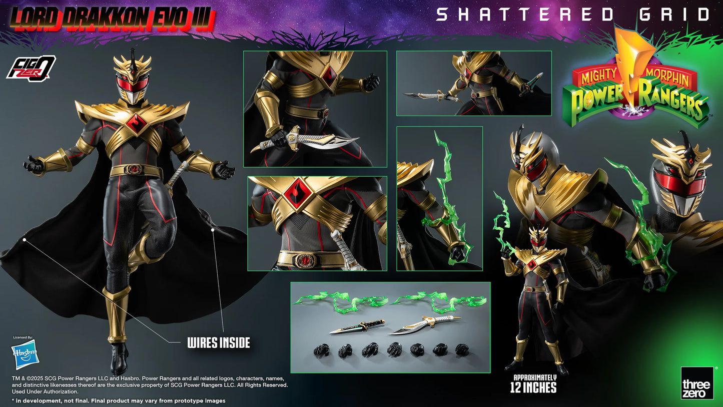 Threezero Figzero: Mighty Morphin Power Rangers Shattered Grid - Lord Drakkon Evo III Escala 1/6 Preventa